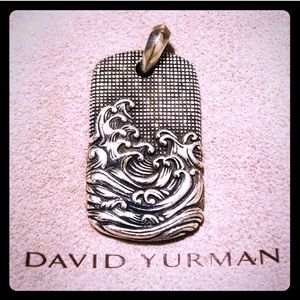 David Yurman Waves Dog Tag Pendant & free (chain)